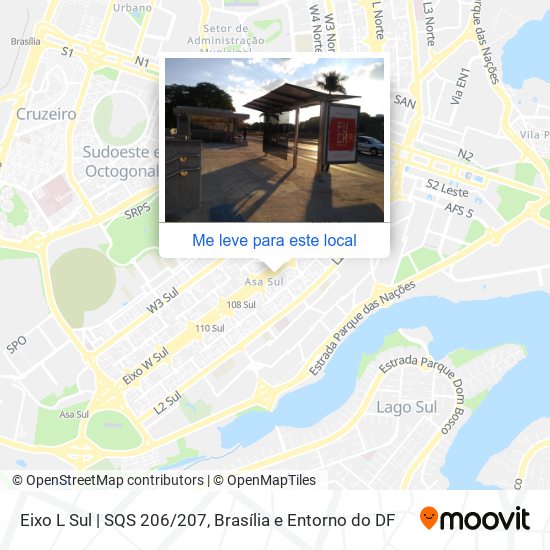 Eixo L Sul | SQS 206/207 mapa