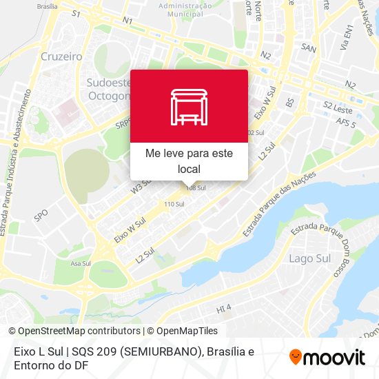 Eixo L Sul | SQS 209 (SEMIURBANO) mapa