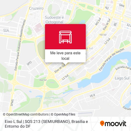 Eixo L Sul | SQS 213 (SEMIURBANO) mapa