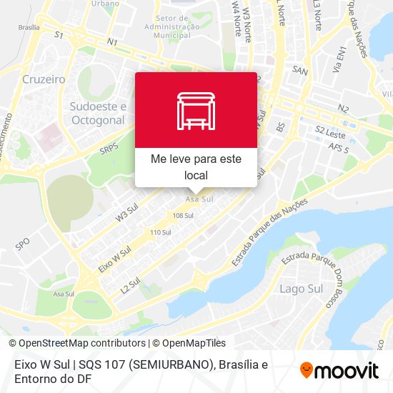 Eixo W Sul | SQS 107 (SEMIURBANO) mapa