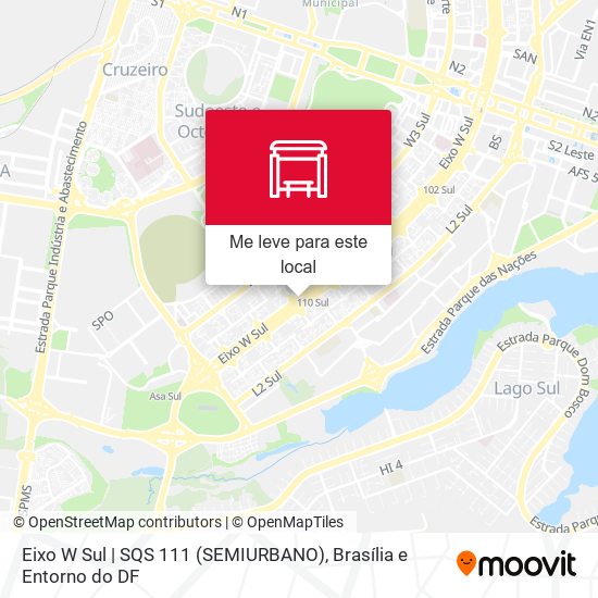 Eixo W Sul | SQS 111 (SEMIURBANO) mapa