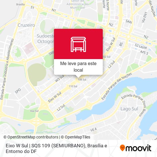 Eixo W Sul | SQS 109 (SEMIURBANO) mapa