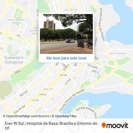 Eixo W Sul | Hospital de Base mapa