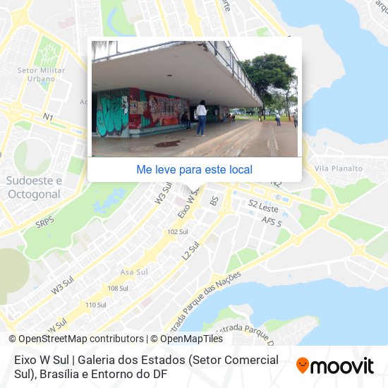 Eixo W Sul | Galeria dos Estados (Setor Comercial Sul) mapa