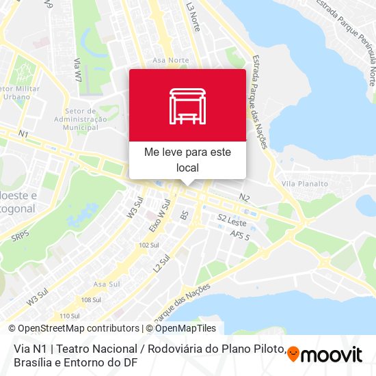 Via N1 | Teatro Nacional / Rodoviária do Plano Piloto mapa