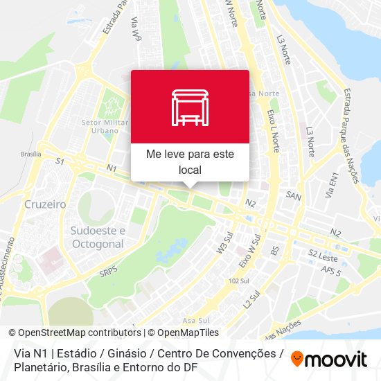 Via N1 | Estádio / Ginásio / Centro De Convenções / Planetário mapa