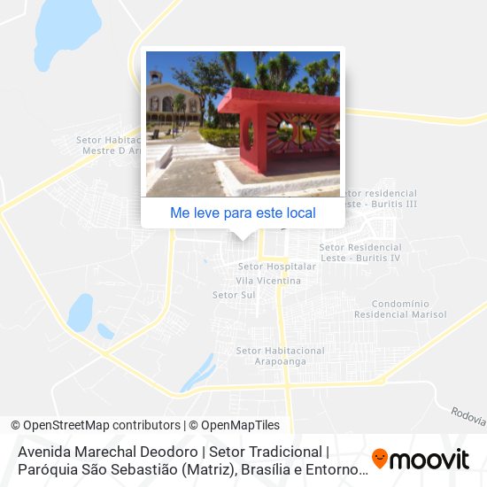 Avenida Marechal Deodoro | Setor Tradicional | Paróquia São Sebastião (Matriz) mapa