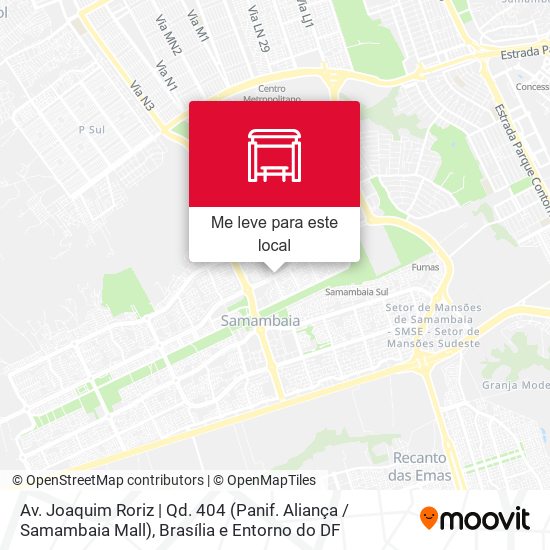 Av. Joaquim Roriz | Qd. 404 (Panif. Aliança / Samambaia Mall) mapa