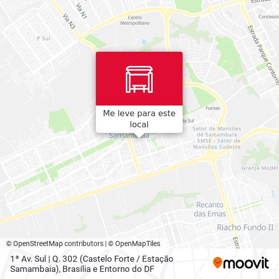 1ª Av. Sul | Q. 302 (Castelo Forte / Estação Samambaia) mapa