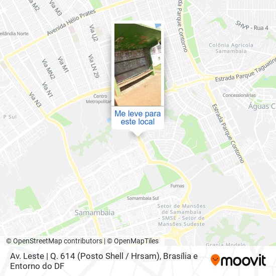 Av. Leste | Q. 614 (Posto Shell / Hrsam) mapa