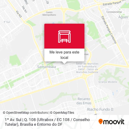 1ª Av. Sul | Q. 108 (Ultrabox / EC 108 / Conselho Tutelar) mapa