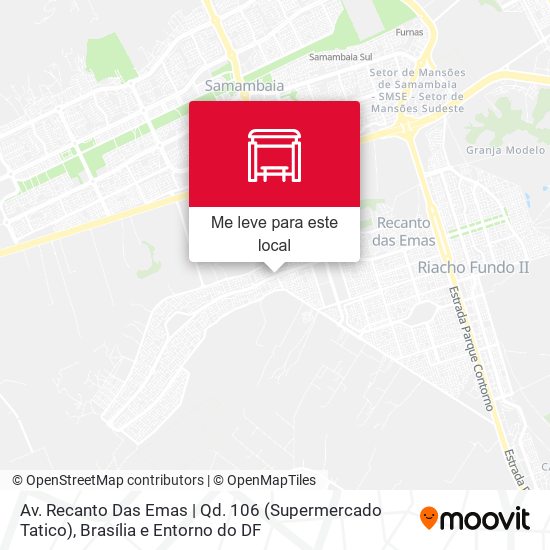 Av. Recanto Das Emas | Qd. 106 (Supermercado Tatico) mapa