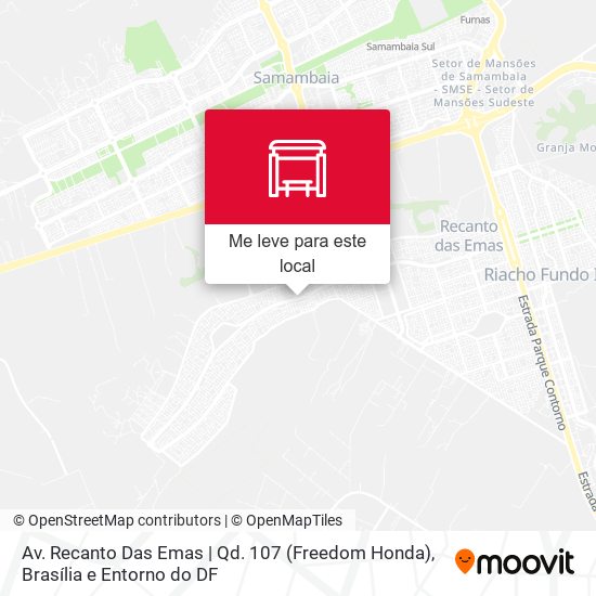 Av. Recanto Das Emas | Qd. 107 (Freedom Honda) mapa