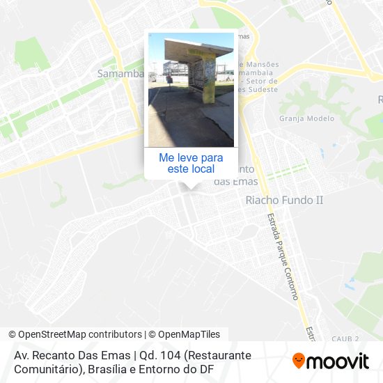 Av. Recanto Das Emas | Qd. 104 (Restaurante Comunitário) mapa