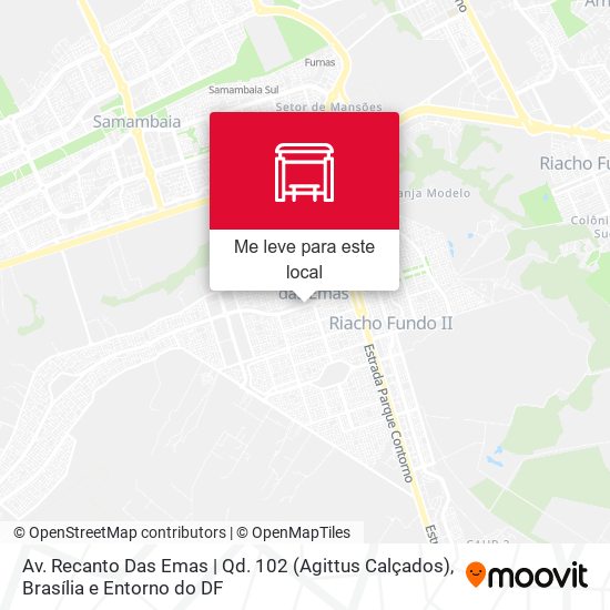 Av. Recanto Das Emas | Qd. 102 (Agittus Calçados) mapa