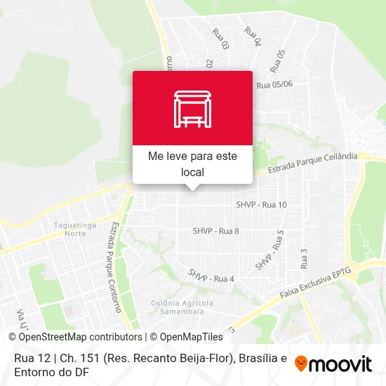 Rua 12 | Ch. 151 (Res. Recanto Beija-Flor) mapa