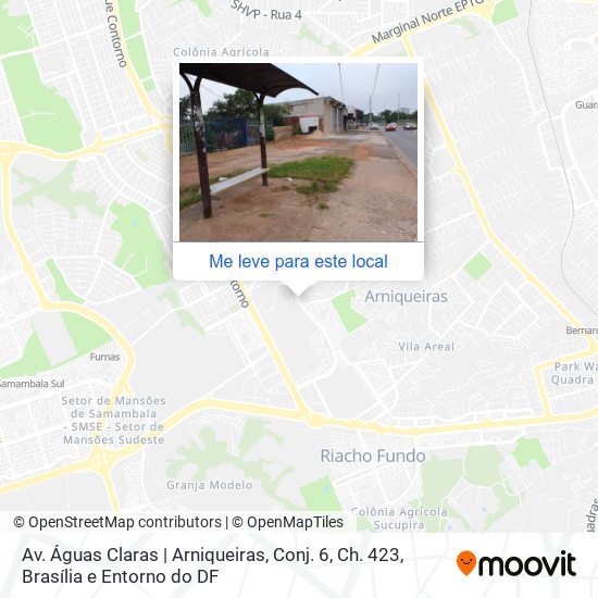 Av. Águas Claras | Arniqueiras, Conj. 6, Ch. 423 mapa