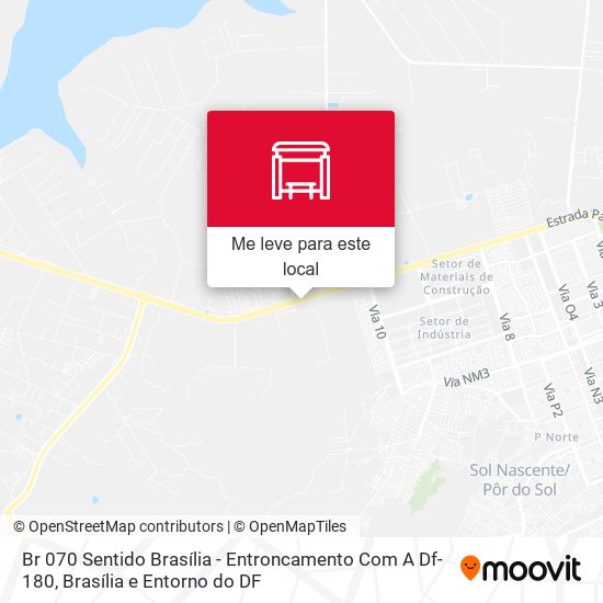 Br 070 Sentido Brasília - Entroncamento Com A Df-180 mapa