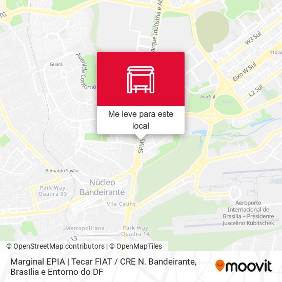 Marginal EPIA | Tecar FIAT / CRE N. Bandeirante mapa