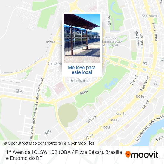 1ª Avenida | CLSW 102 (OBA / Pizza César) mapa