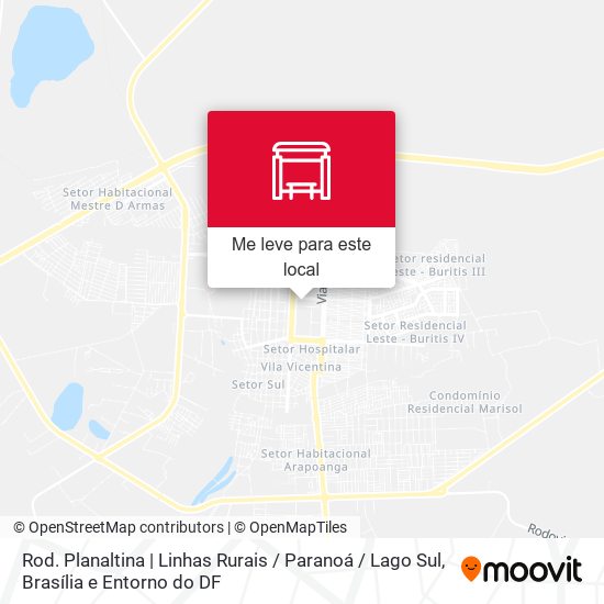 Rod. Planaltina | Linhas Rurais / Paranoá / Lago Sul mapa