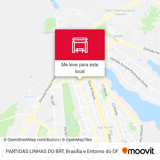 PARTIDAS LINHAS DO BRT mapa