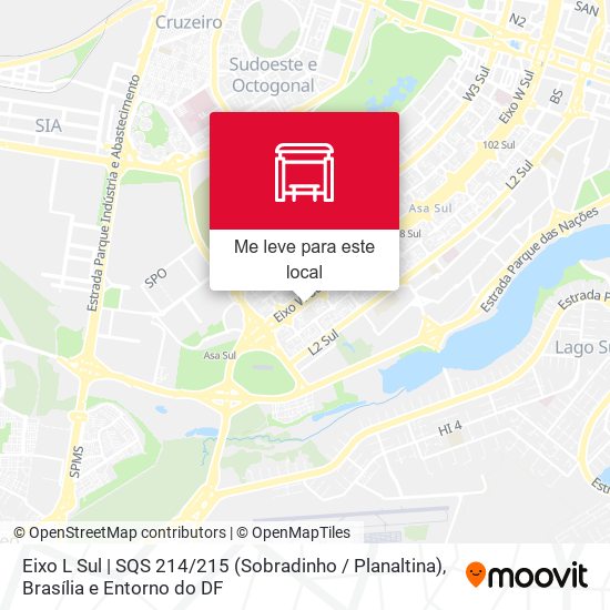 Eixo L Sul | SQS 214 / 215 (Sobradinho / Planaltina) mapa