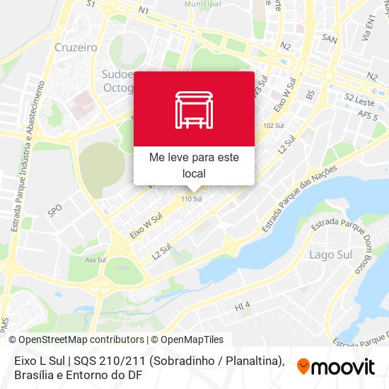 Eixo L Sul | SQS 210 / 211 (Sobradinho / Planaltina) mapa