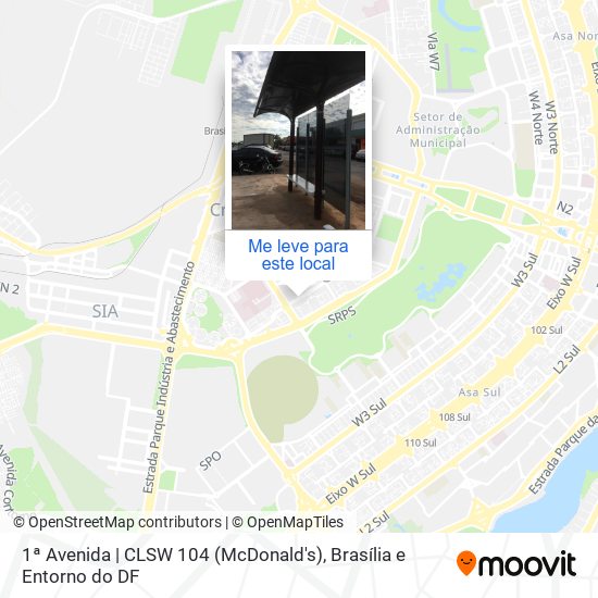 1ª Avenida | CLSW 104 (McDonald's) mapa