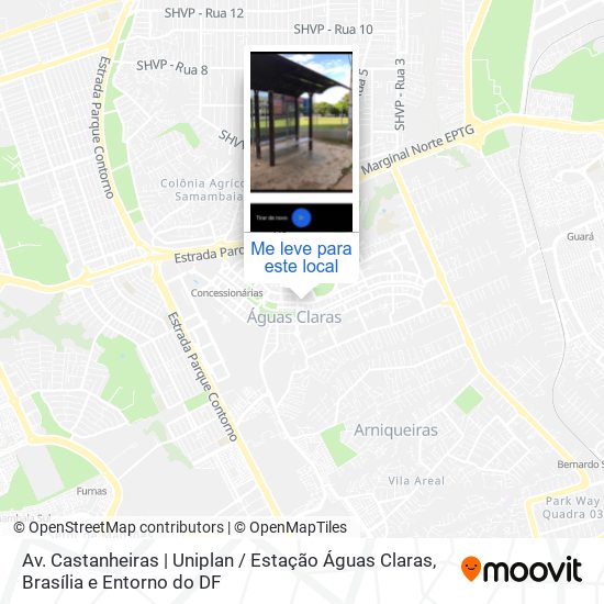 Av. Castanheiras | Uniplan / Estação Águas Claras mapa