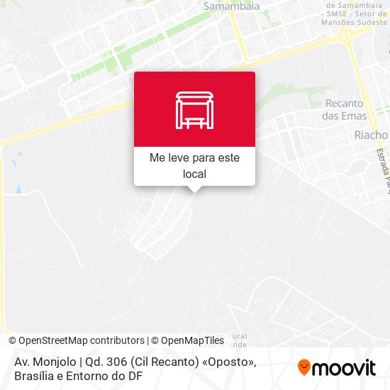 Av. Monjolo | Qd. 306 (Cil Recanto) «Oposto» mapa