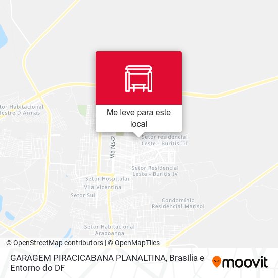 GARAGEM PIRACICABANA PLANALTINA mapa