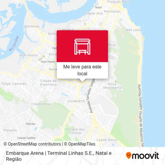 Embarque Arena | Terminal Linhas S.E. mapa