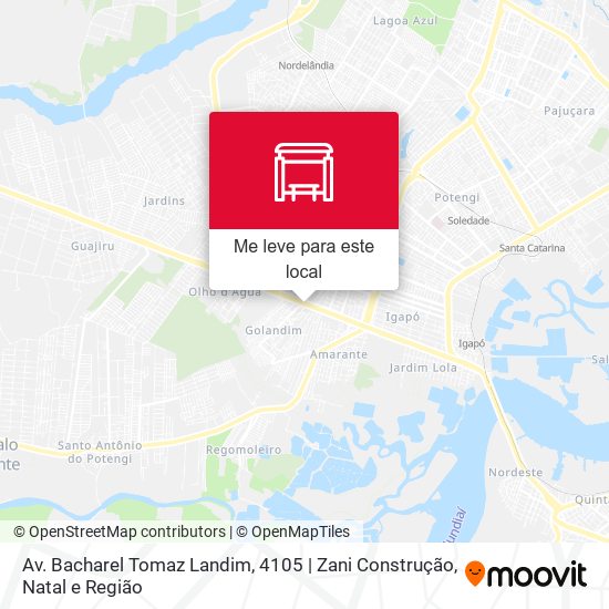 Av. Bacharel Tomaz Landim, 4105 | Zani Construção mapa