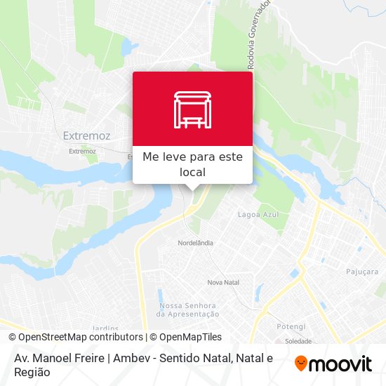 Av. Manoel Freire | Ambev - Sentido Natal mapa