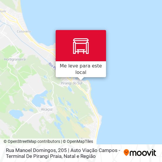 Rua Manoel Domingos, 205 | Auto Viação Campos - Terminal De Pirangi Praia mapa