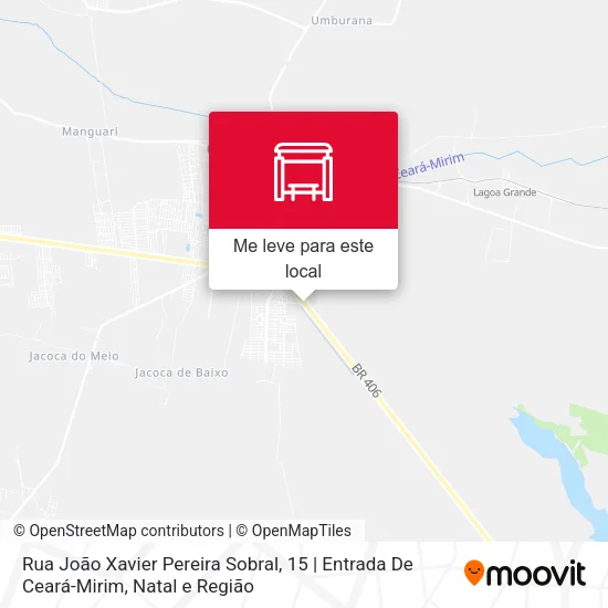 Rua João Xavier Pereira Sobral, 15 | Entrada De Ceará-Mirim mapa
