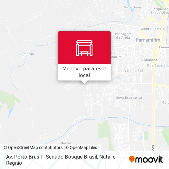 Av. Porto Brasil - Sentido Bosque Brasil mapa