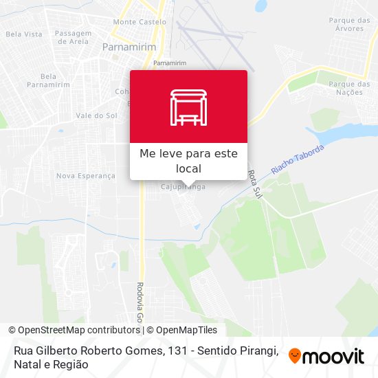 Rua Gilberto Roberto Gomes, 131 - Sentido Pirangi mapa