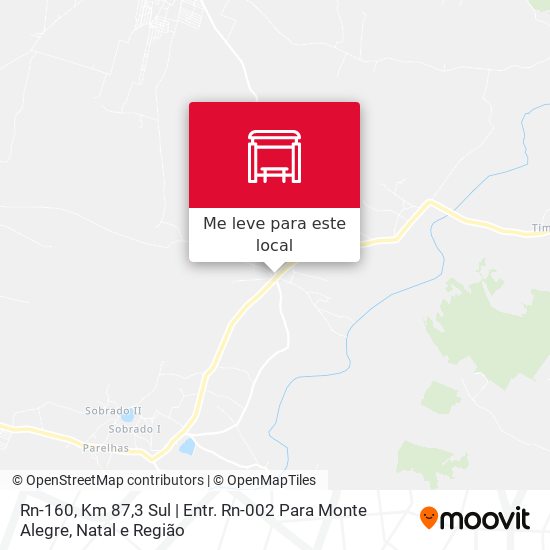 Rn-160, Km 87,3 Sul | Entr. Rn-002 Para Monte Alegre mapa