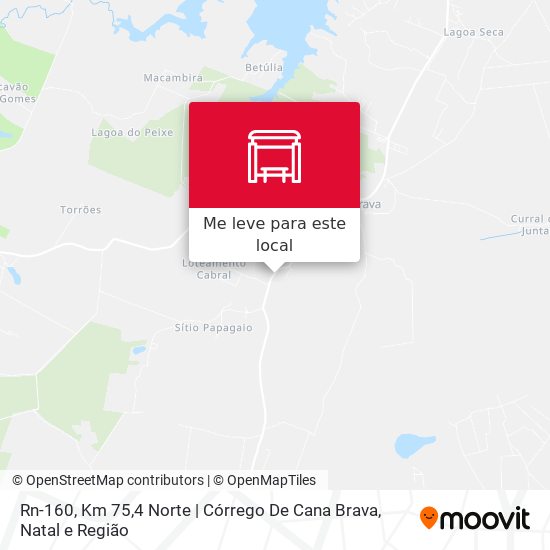 Rn-160, Km 75,4 Norte | Córrego De Cana Brava mapa