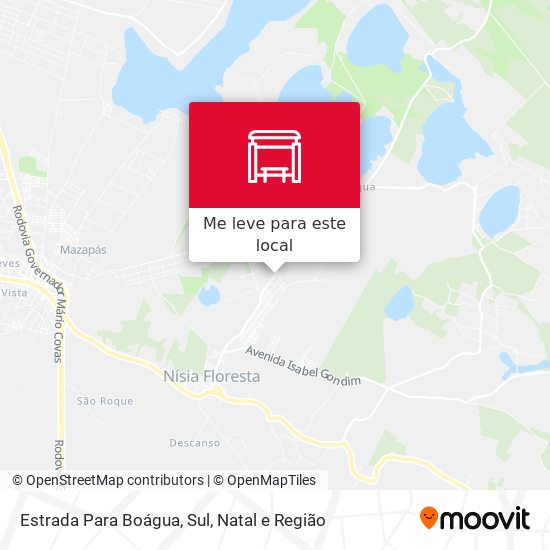 Estrada Para Boágua, Sul mapa