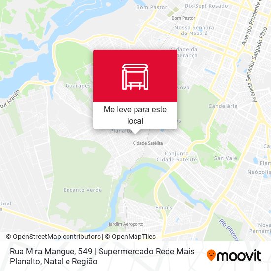 Rua Mira Mangue, 549 | Supermercado Rede Mais Planalto mapa