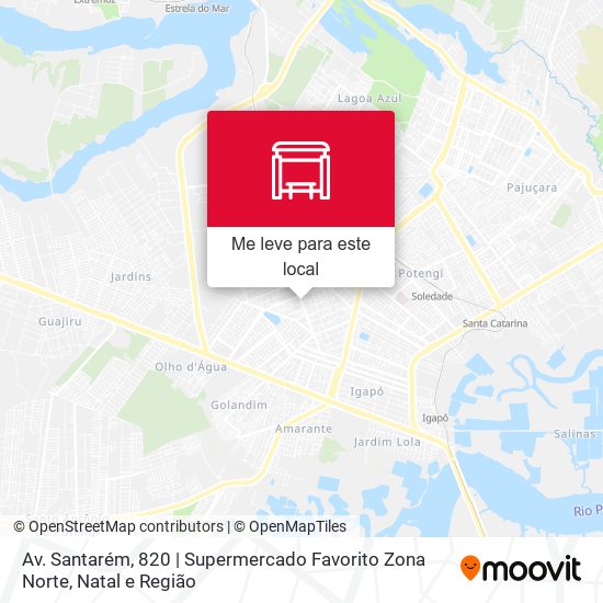 Av. Santarém, 820 | Supermercado Favorito Zona Norte mapa