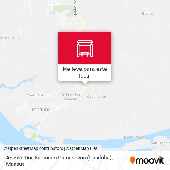 Acesso Rua Fernando Damasceno (Iranduba) mapa