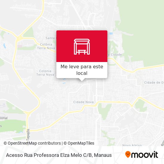 Acesso Rua Professora Elza Melo C / B mapa