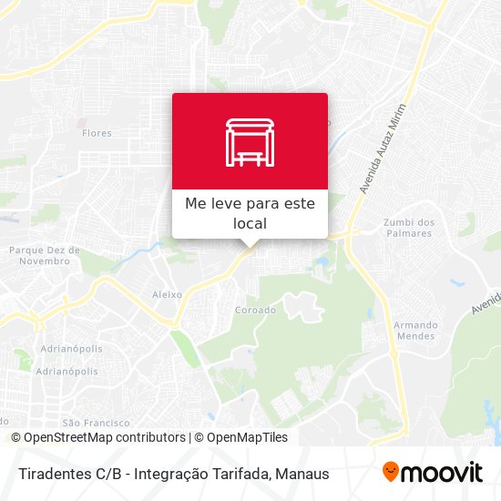Tiradentes C / B - Integração Tarifada mapa