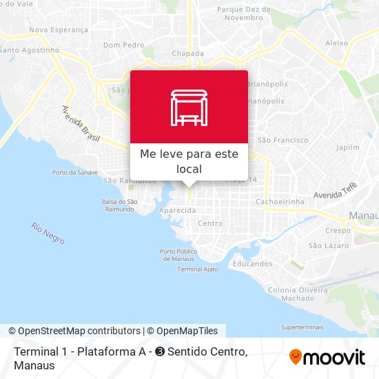 Terminal 1 - Plataforma A - ➌ Sentido Centro mapa