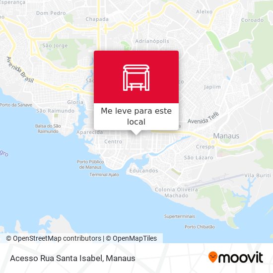 Acesso Rua Santa Isabel mapa