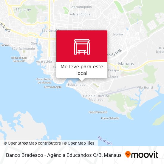 Banco Bradesco - Agência Educandos C / B mapa